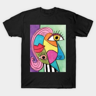 Abstract Face Colorful T-Shirt